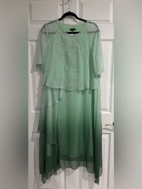 Floryday Elegant Mint Green Layered Chiffon Dress